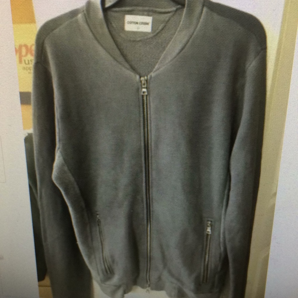 Cotton Citizen men’s gray boomers zip up sweater